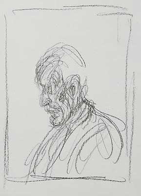 Portrait de Charles-Ferdinand Ramuz, de Profil � Gauche. Portrait of the writer Charles-Ferdinand Ramuz. by Alberto Giacometti, 1901-1966
